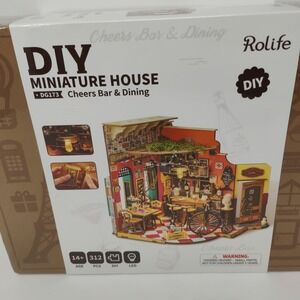 Rolife Cheers Bar & Dining Miniature House DIY Robotime DG173 Sealed - See Notes